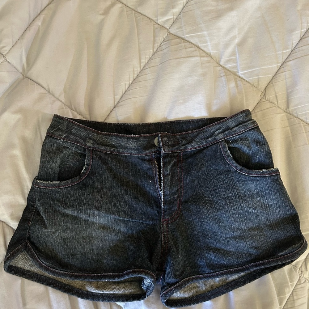 Dark Wash Low Rise Denim Women's Shorts